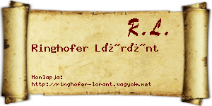 Ringhofer Lóránt névjegykártya